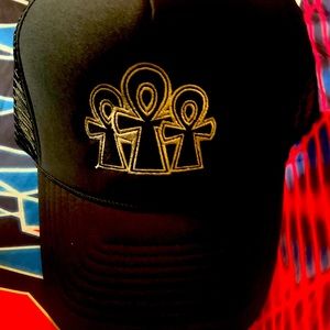 Black & White 3x ankh rsmxnyc trucker hat mesh back